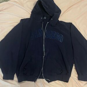 San Diego Navy Zip-Up Hoodie Sweater